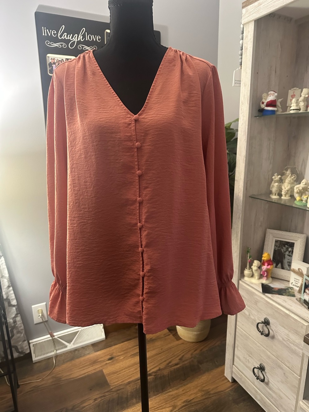Maurices V-Neck Button Front Blouse
